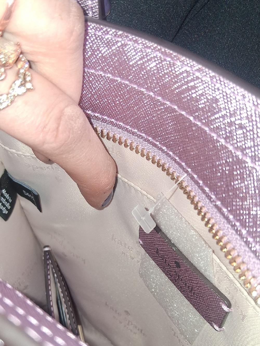 kate spade Metallic Lavender-Pink Mini Tote with Card Holder - Picture 13 of 14